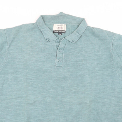 George Mens Green  Knit  Polo Size L