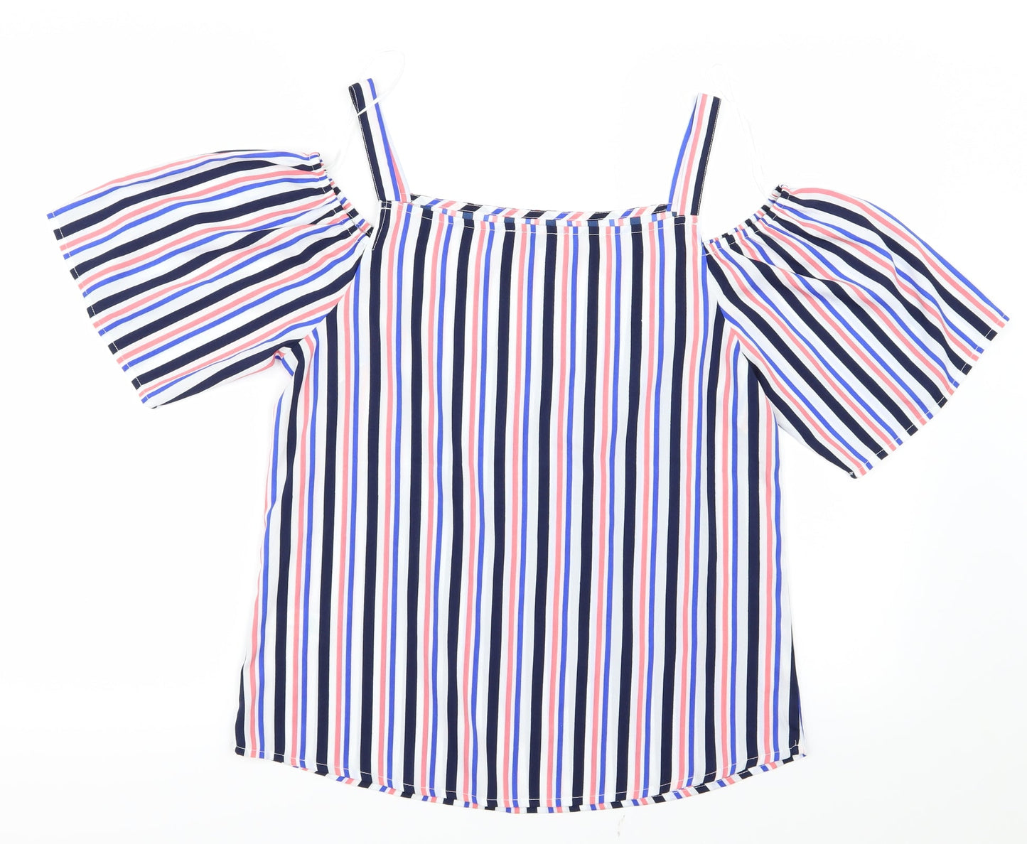 Womens UK Size 10 Papaya Blue Basic Blouse