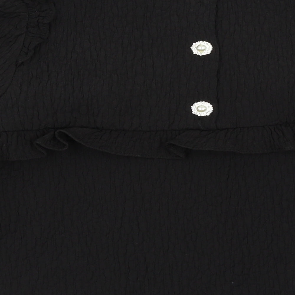 Womens UK Size S Zara Black Basic Blouse
