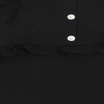 Womens UK Size S Zara Black Basic Blouse