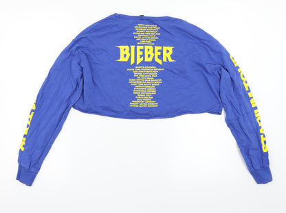 H&M Womens Blue   Pullover Jumper Size S  - Justin Beiber Tour