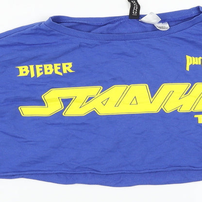 H&M Womens Blue   Pullover Jumper Size S  - Justin Beiber Tour