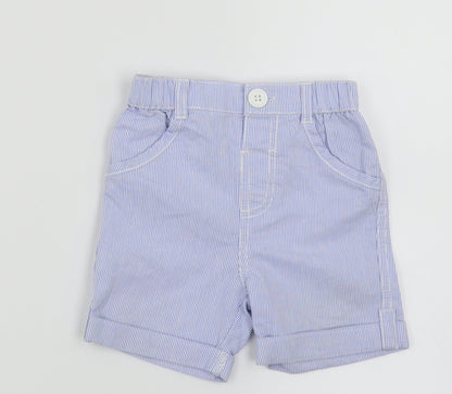 George Baby Blue Striped  Cargo Trousers Size 9-12 Months
