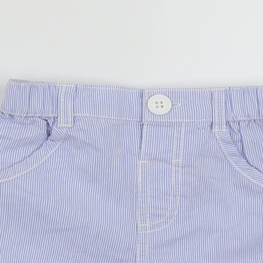 George Baby Blue Striped  Cargo Trousers Size 9-12 Months