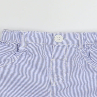 George Baby Blue Striped  Cargo Trousers Size 9-12 Months