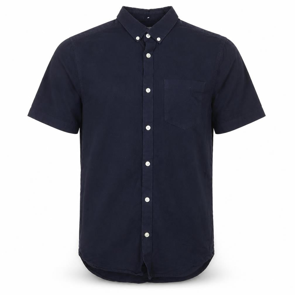 Mens UK Size S River Island Blue  Button-Up Short Sleeve Casual Shirt