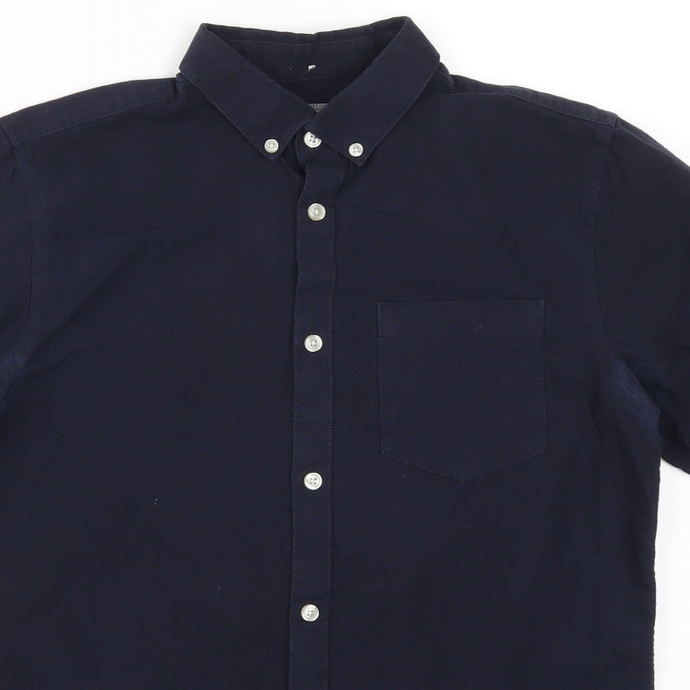 River Island Mens Blue    Button-Up Size S