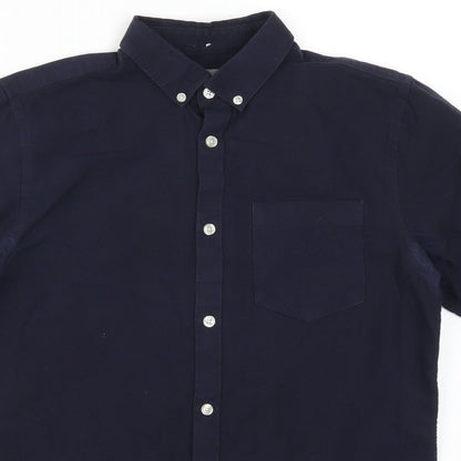 River Island Mens Blue    Button-Up Size S