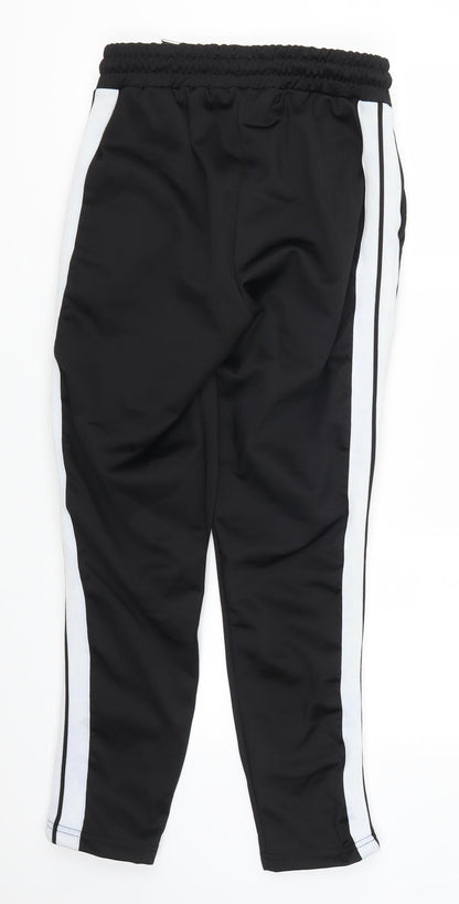 Womens UK Size S Boohoo Regular Fit Sweatpants Black Trousers