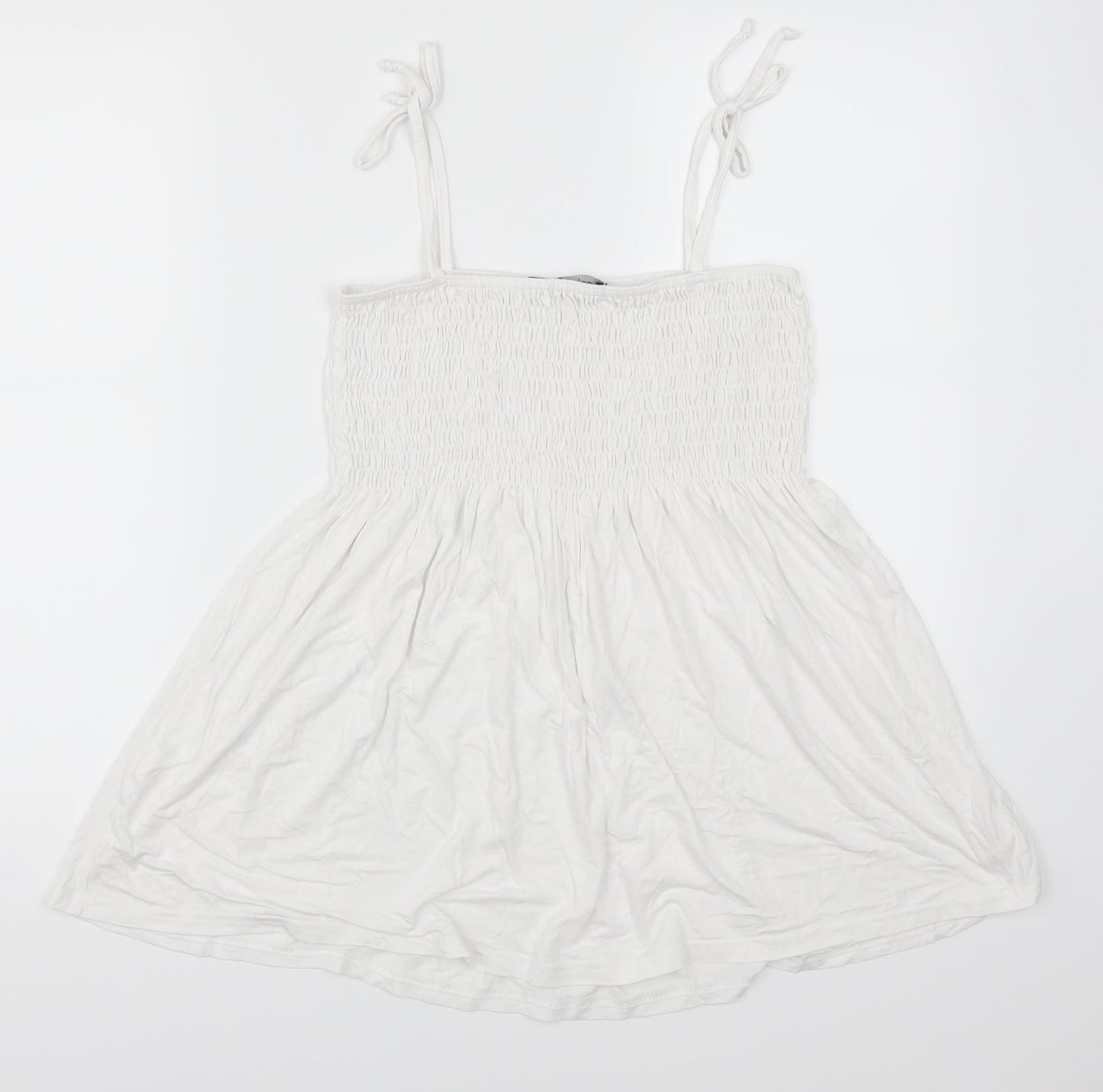 Womens UK Size 12 Boohoo White Basic Tank