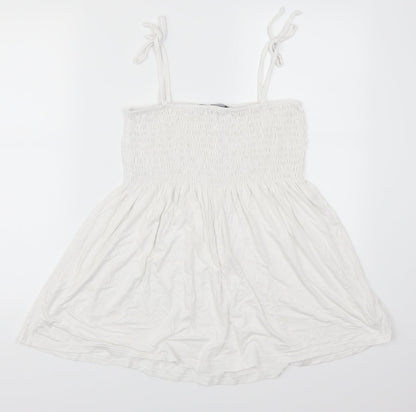 Womens UK Size 12 Boohoo White Basic Tank