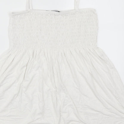 Womens UK Size 12 Boohoo White Basic Tank