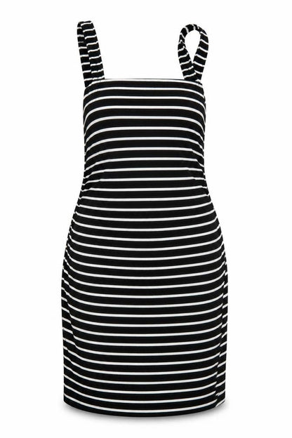 SHEIN Womens Black Striped  Pencil Dress  Size L