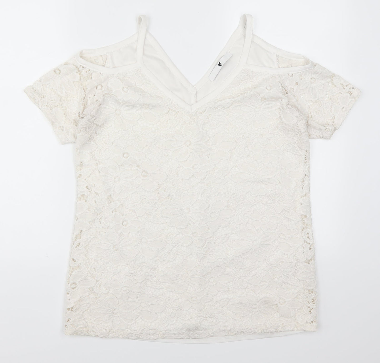 Womens UK Size 12 Very White Basic T-Shirt