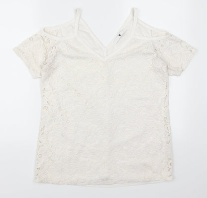 Womens UK Size 12 Very White Basic T-Shirt