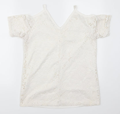 Womens UK Size 12 Very White Basic T-Shirt