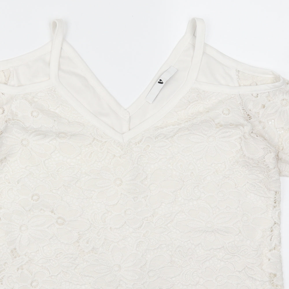 Womens UK Size 12 Very White Basic T-Shirt