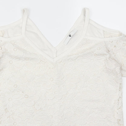 Womens UK Size 12 Very White Basic T-Shirt