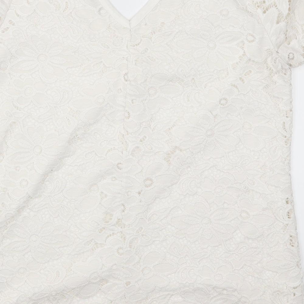 Womens UK Size 12 Very White Basic T-Shirt