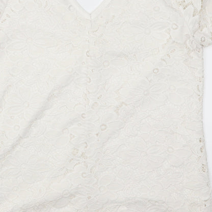 Womens UK Size 12 Very White Basic T-Shirt