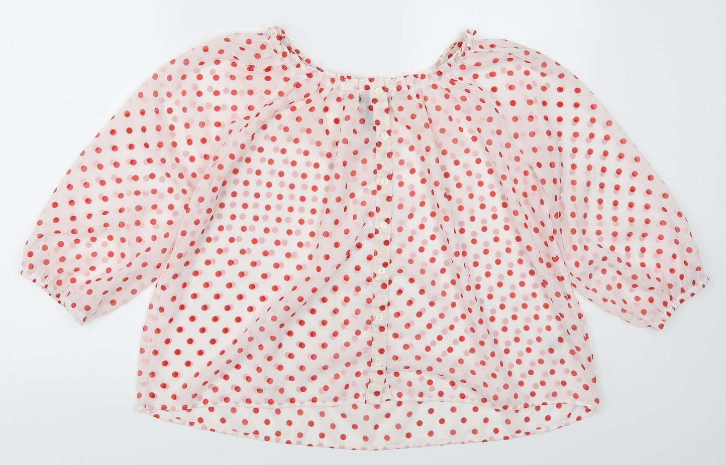 Womens UK Size 6 H&M Red Basic Button-Up