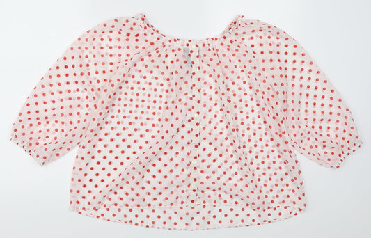 Womens UK Size 6 H&M Red Basic Button-Up