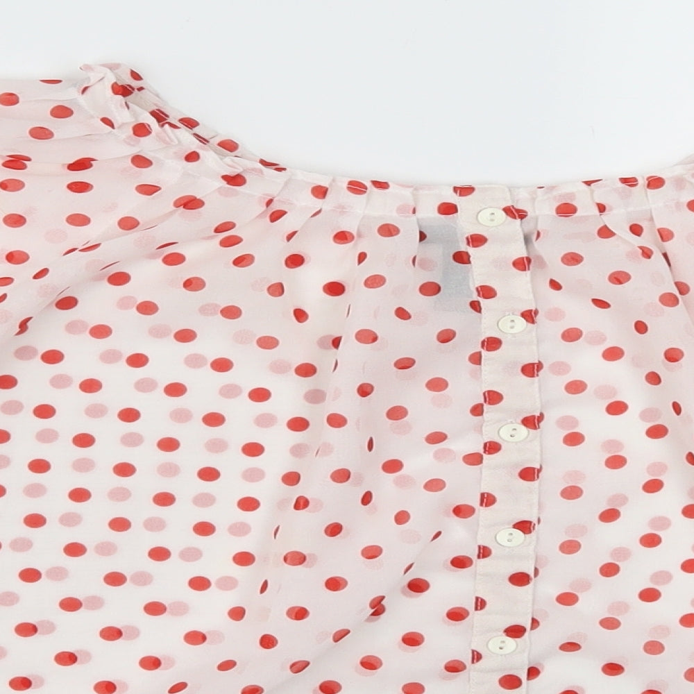 Womens UK Size 6 H&M Red Basic Button-Up