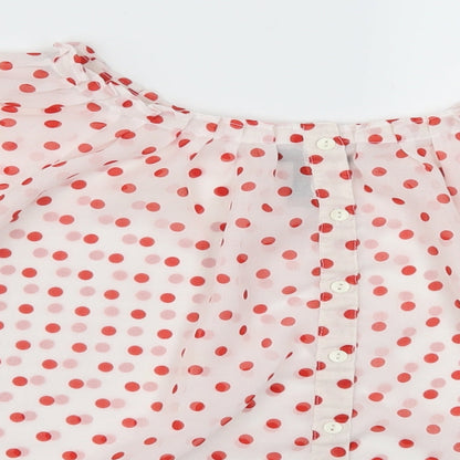 Womens UK Size 6 H&M Red Basic Button-Up
