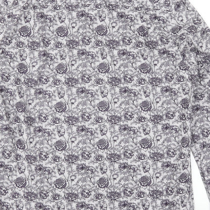 Mens UK Size L Denim & Flower Purple  Button-Up Long Sleeve Casual Shirt