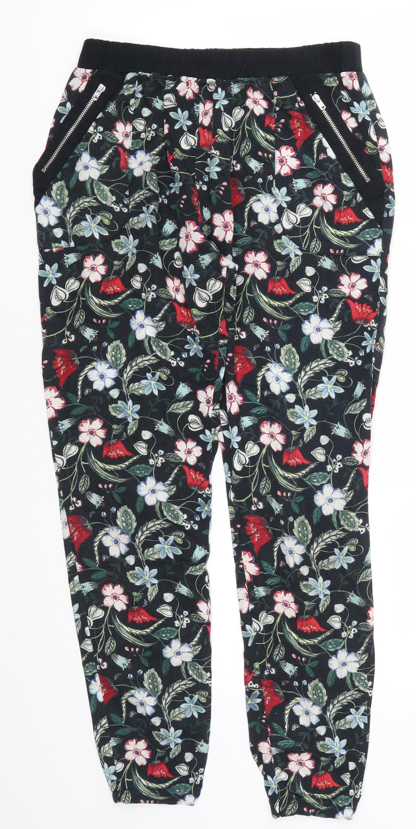 TU Womens Multicoloured Floral  Trousers  Size 8 L27 in