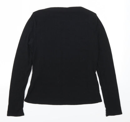 Womens UK Size 12 Boohoo Black Basic T-Shirt