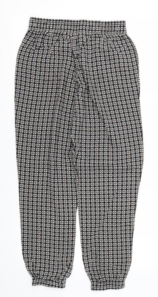 F&F Womens Grey Geometric  Trousers  Size 8 L26 in