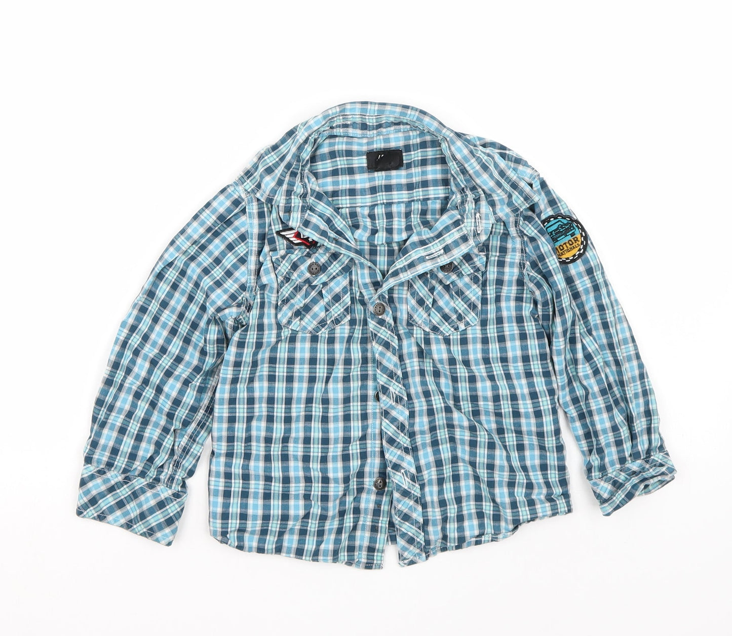 H&M Boys Blue   Basic Button-Up Size 2-3 Years