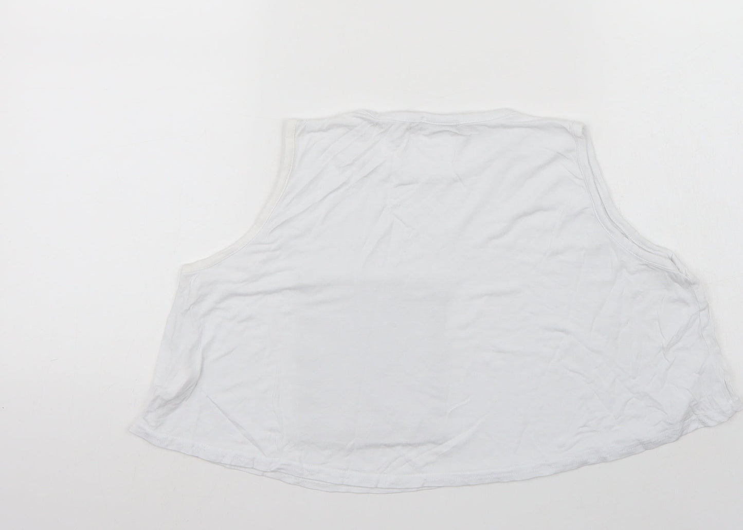 Womens UK Size 8 Boohoo White Cropped Tank