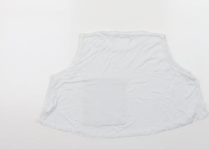 Womens UK Size 8 Boohoo White Cropped Tank