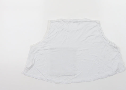 Womens UK Size 8 Boohoo White Cropped Tank
