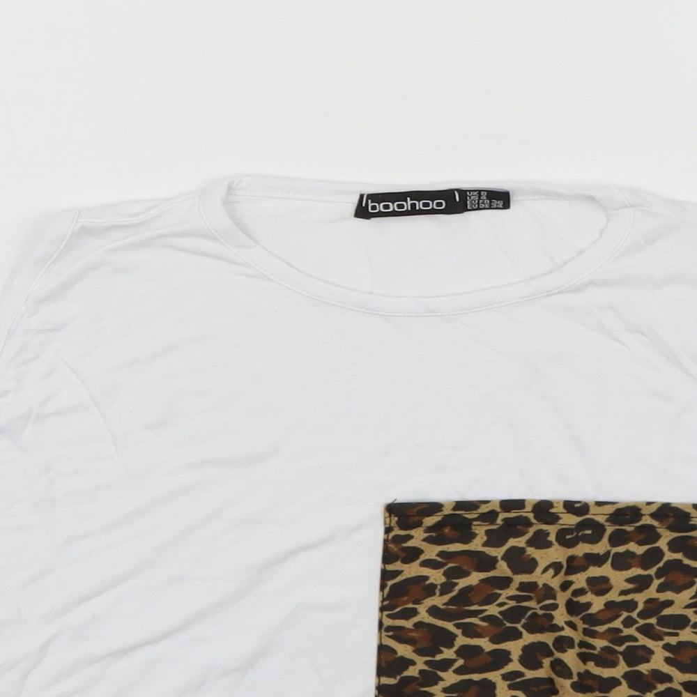 Womens UK Size 8 Boohoo White Cropped Tank