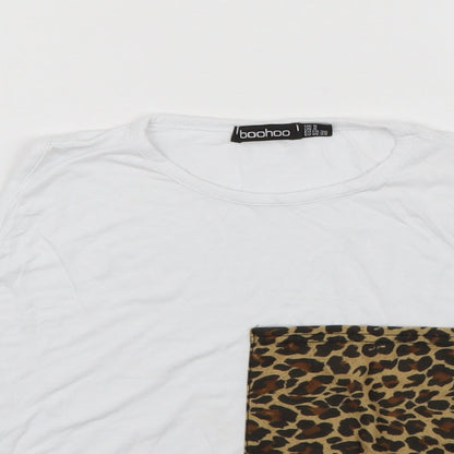 Womens UK Size 8 Boohoo White Cropped Tank
