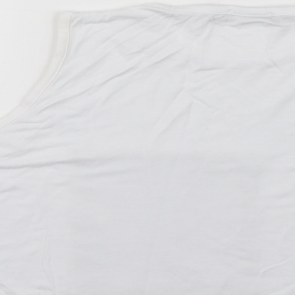 Womens UK Size 8 Boohoo White Cropped Tank