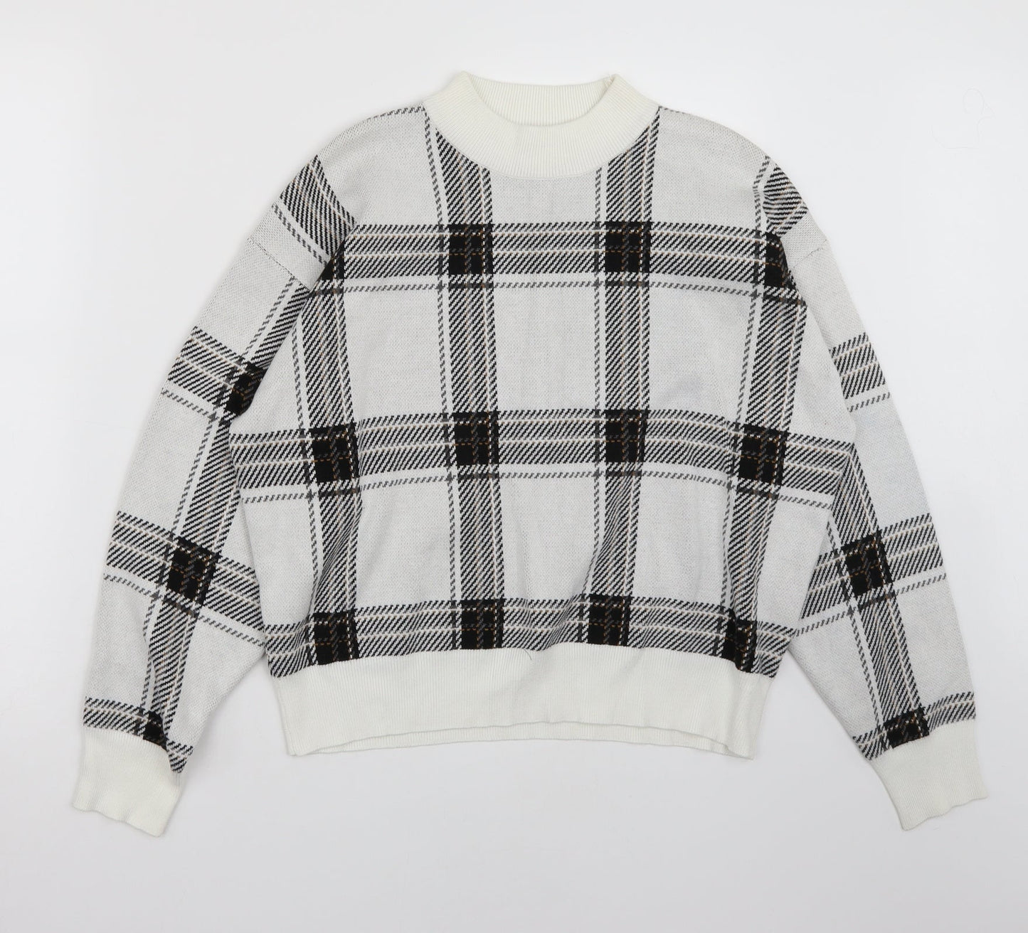 Newlook Womens White Check  Pullover Jumper Size M