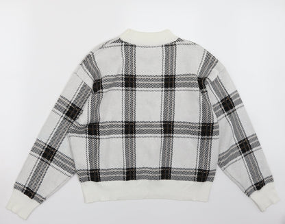 Newlook Womens White Check  Pullover Jumper Size M
