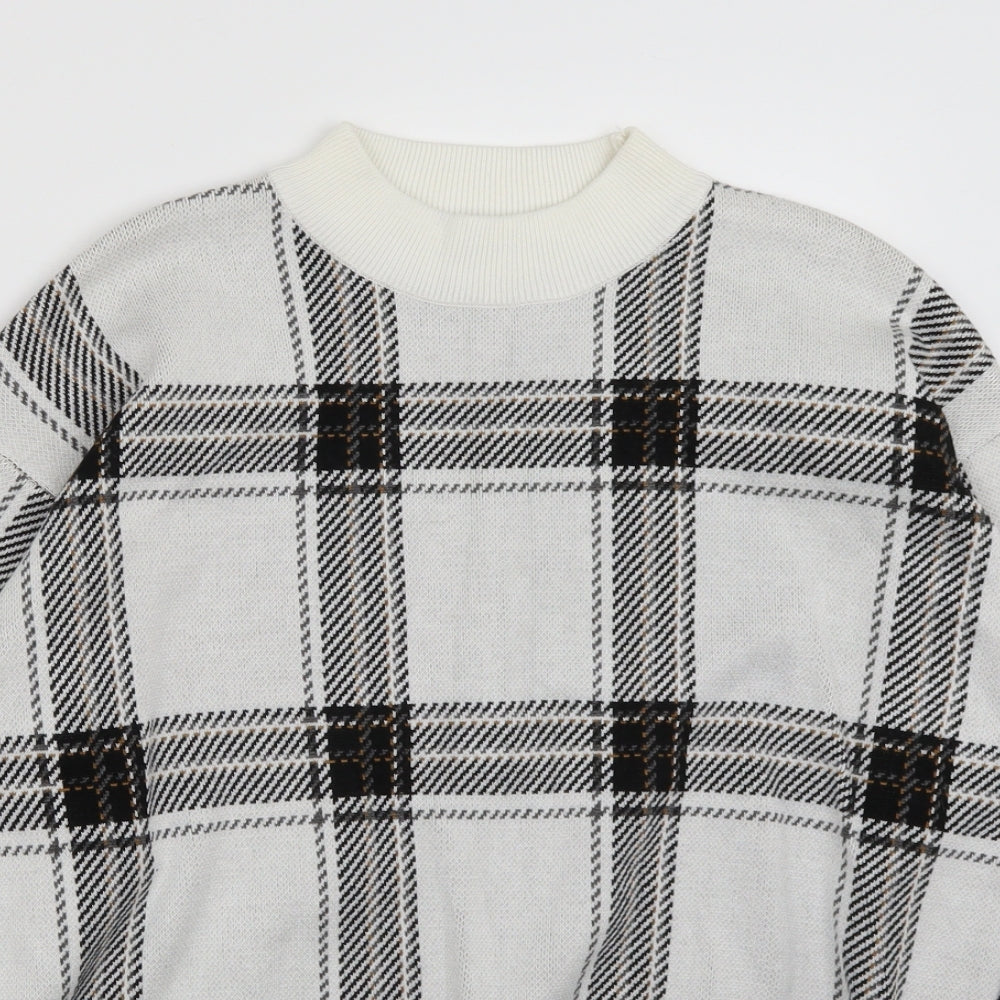 Newlook Womens White Check  Pullover Jumper Size M