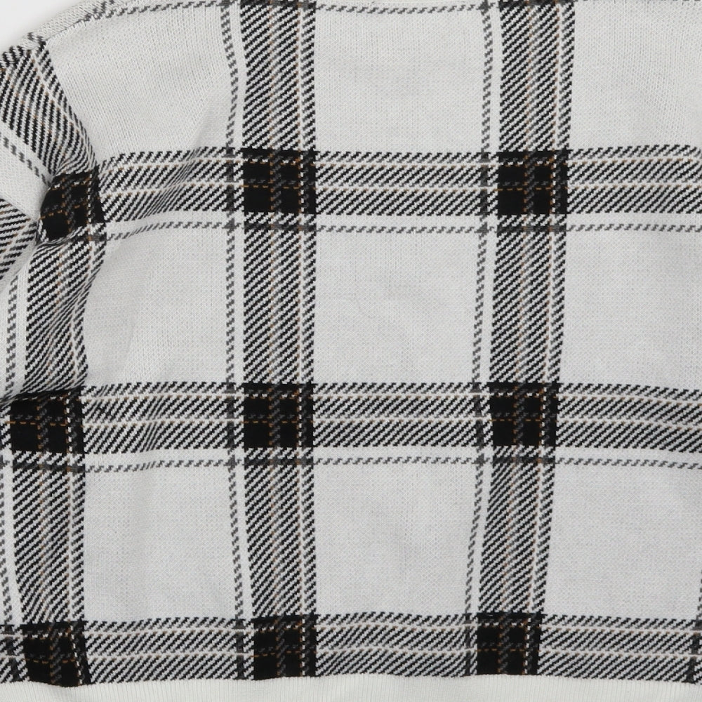 Newlook Womens White Check  Pullover Jumper Size M