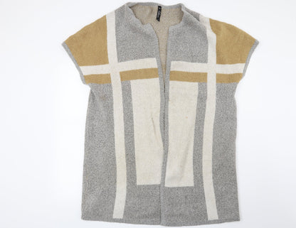 Influence Womens Grey Striped  Cardigan Jumper Size 10