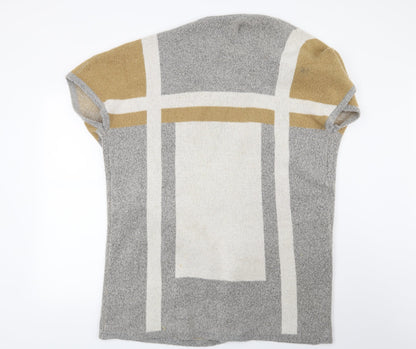 Influence Womens Grey Striped  Cardigan Jumper Size 10