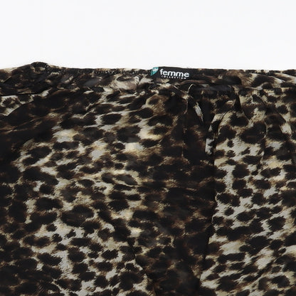 Womens UK Size S Preworn Brown Basic Blouse