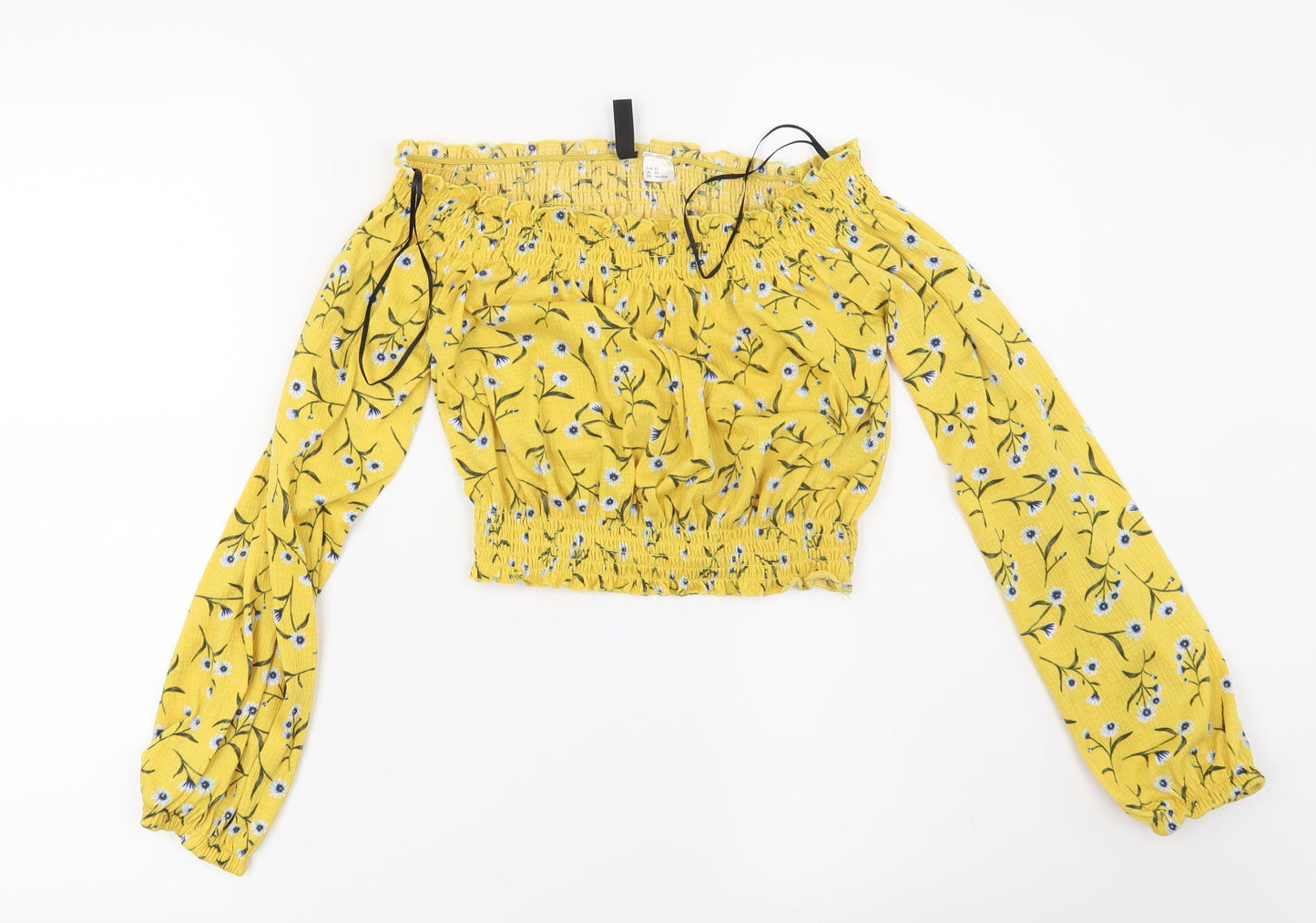 Womens UK Size XS H&M Yellow Basic Blouse