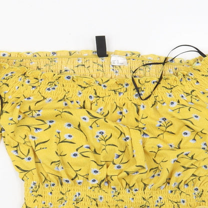 Womens UK Size XS H&M Yellow Basic Blouse