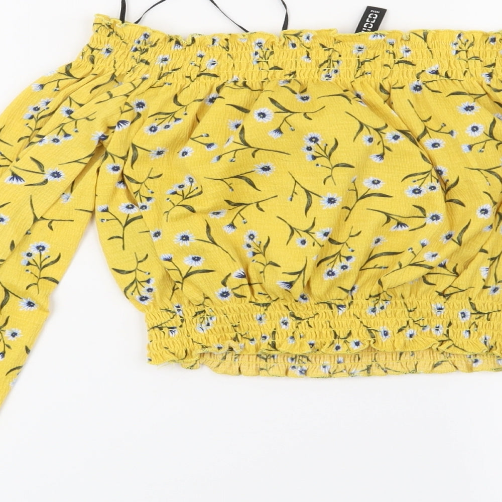 Womens UK Size XS H&M Yellow Basic Blouse