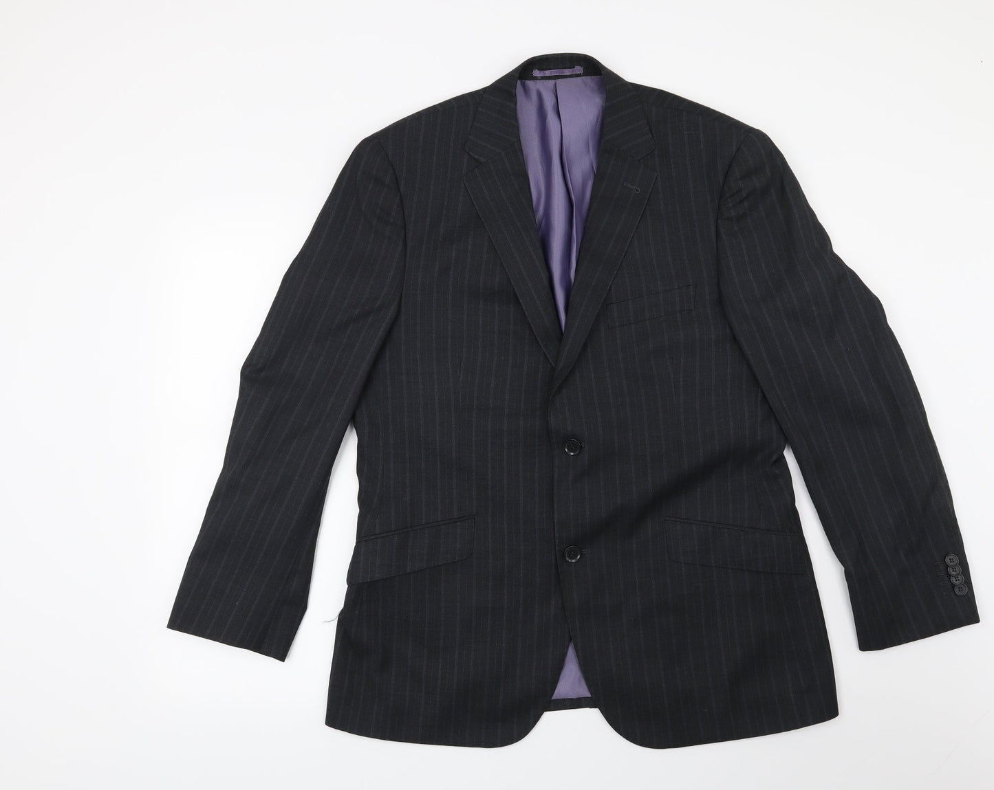 George Mens Blue Striped  Jacket Suit Jacket Size 40